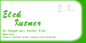 elek kutner business card